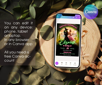 Wicked Musical Movie customizable invitation template | Share or Print | PD764