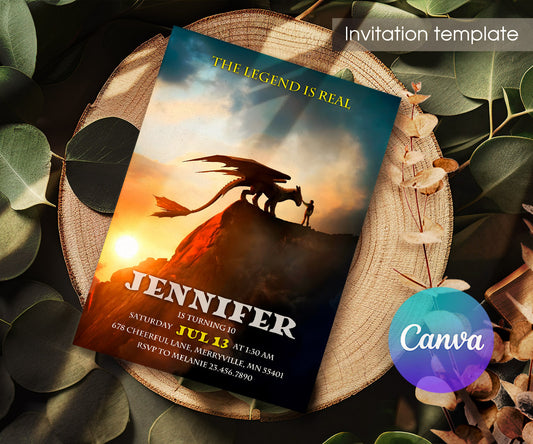 How to Train Your Dragon Night fury Toothless customizable invitation template | Share or Print | PM438