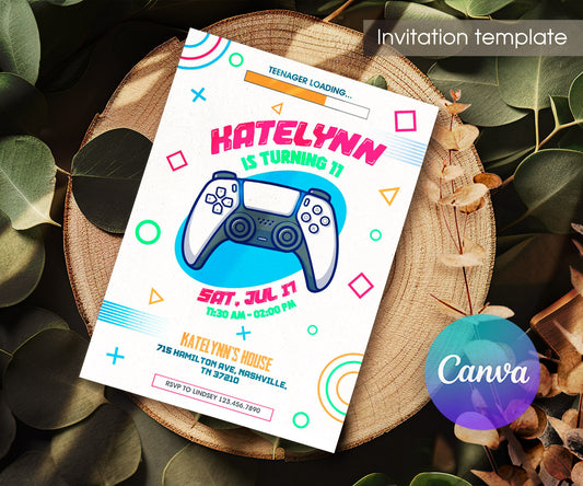 Gamer Party customizable invitation template | Share or Print | boy | OV558