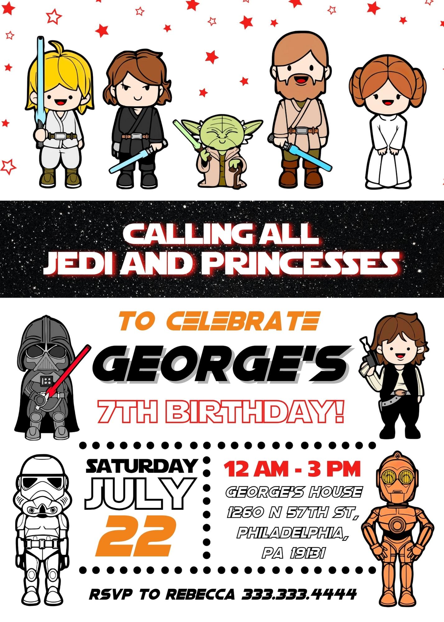Star Wars Darth Vader customizable invitation template | Share or Print | boy | SP925