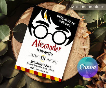 Harry Potter customizable invitation template | Share or Print | TE084