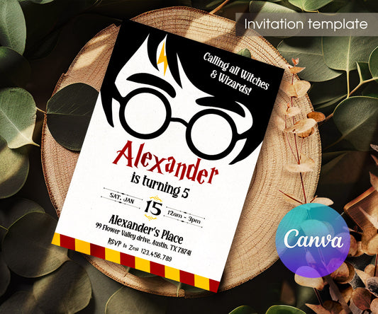 Harry Potter customizable invitation template | Share or Print | TE084