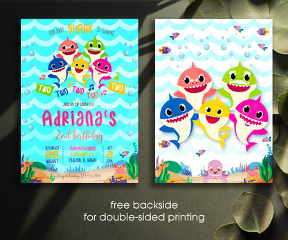 Baby Shark customizable invitation template | Share or Print | MB306