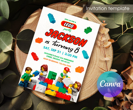 Lego customizable invitation template | Share or Print | BN900
