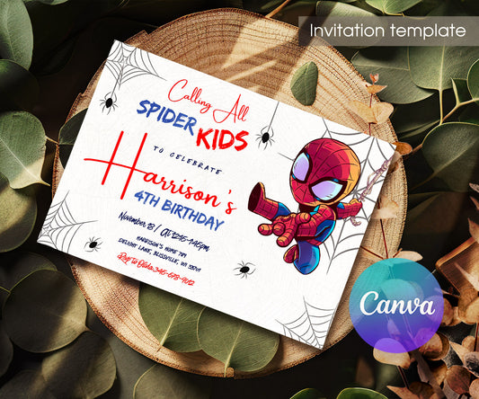 Spidey and His Amazing Friends customizable invitation template | Share or Print | boy | YC552