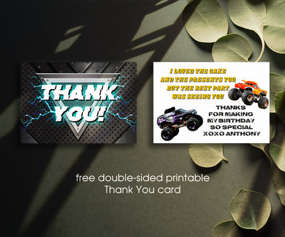 Monster Jam  Monster Truck customizable invitation template | Share or Print | boy | SR733