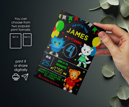 Daniel Tiger's Neighborhood customizable invitation template | Share or Print | TL442