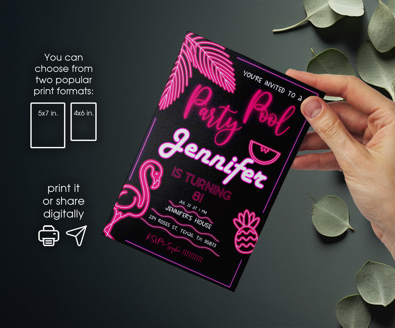 Pool Party customizable invitation template | Share or Print | ET149
