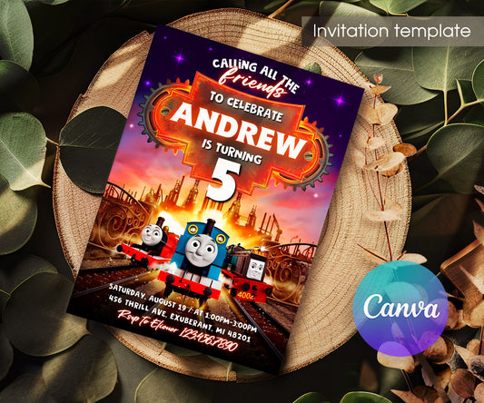 Thomas Train & Friends customizable invitation template | Share or Print | XF467