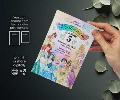 Disney Princess customizable invitation template | Share or Print | girl | IT427
