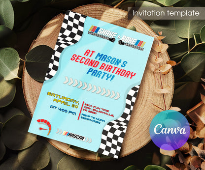 Nascar Racing Ricky Bobby customizable invitation template | Share or Print | boy | GH303