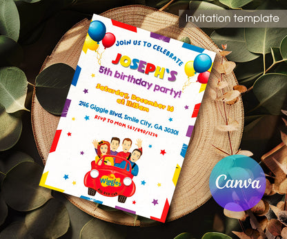 Wiggles One Finger One Thumb customizable invitation template | Share or Print | IW711