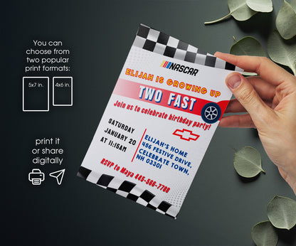 Nascar Ricky Bobby customizable invitation template | Share or Print | boy | GN464