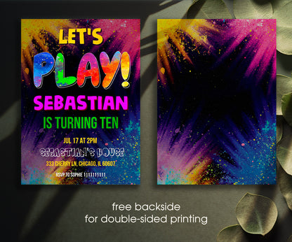 Play Party Gamer customizable invitation template | Share or Print | YC918