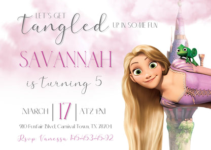 Rapunzel Princess Tangled customizable invitation template | Share or Print | girl | YQ140
