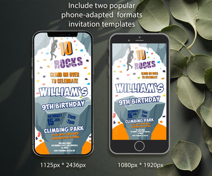 Rock Climbing customizable invitation template | Share or Print | LM693