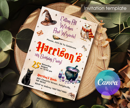 Harry Potter customizable invitation template | Share or Print | IE301