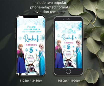 Frozen Elsa customizable invitation template | Share or Print | girl | HB585