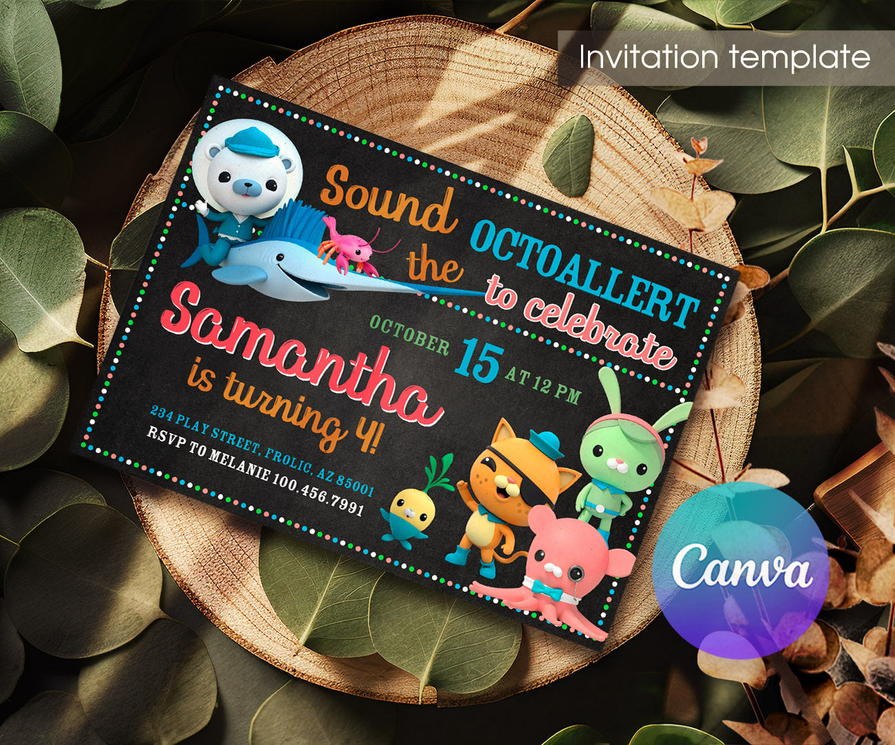 Octonauts customizable invitation template | Share or Print | WH352