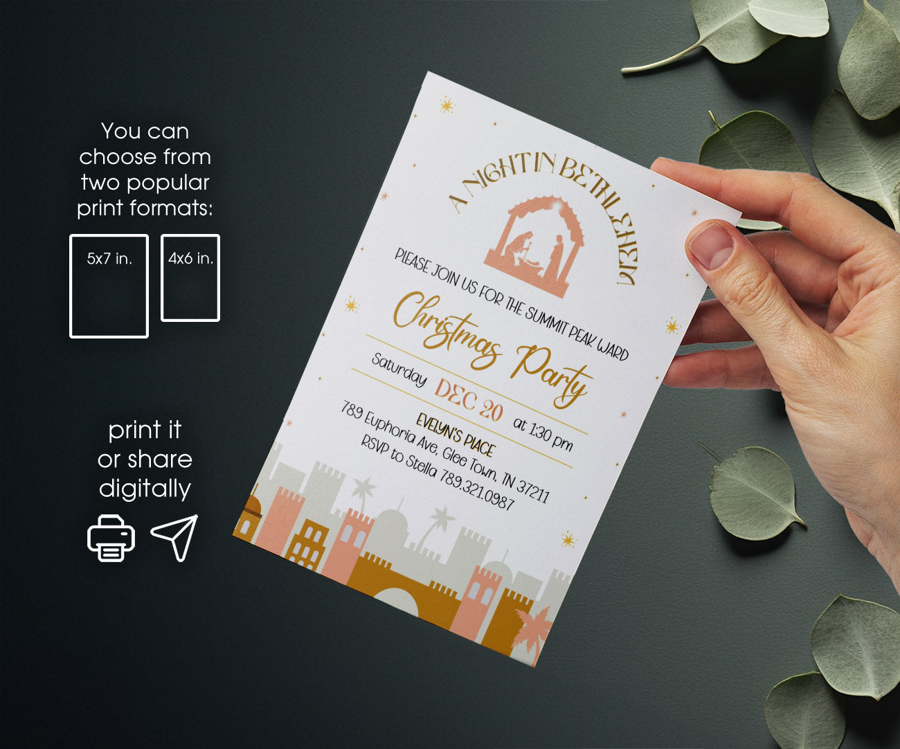 A Night In Bethlehem customizable invitation template | Share or Print | EY110