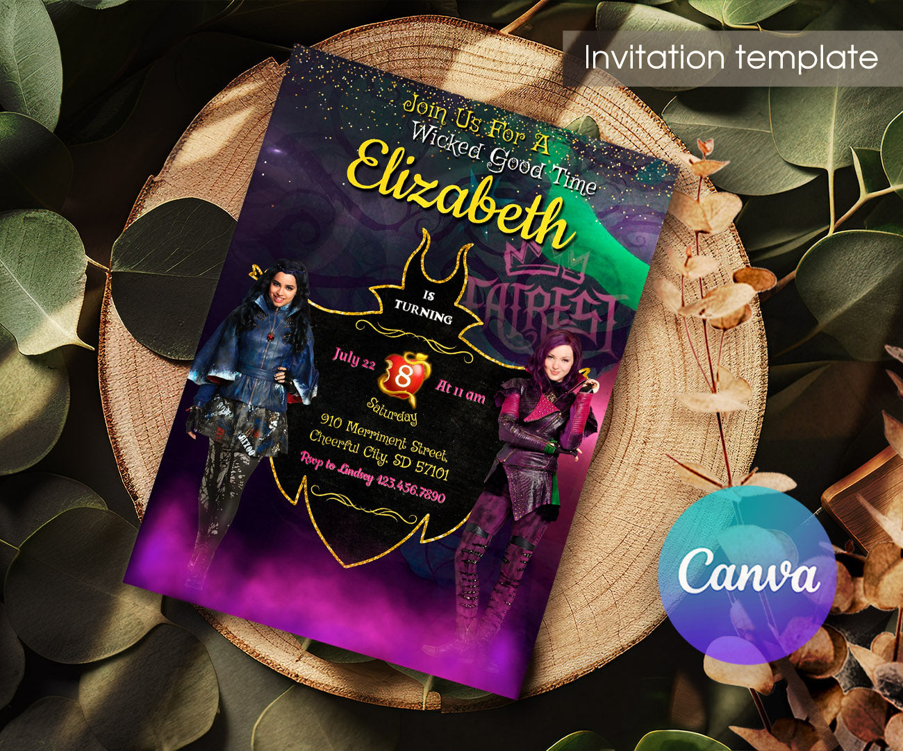 Descendants Disney customizable invitation template | Share or Print | AC144