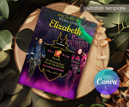 Descendants Disney customizable invitation template | Share or Print | AC144