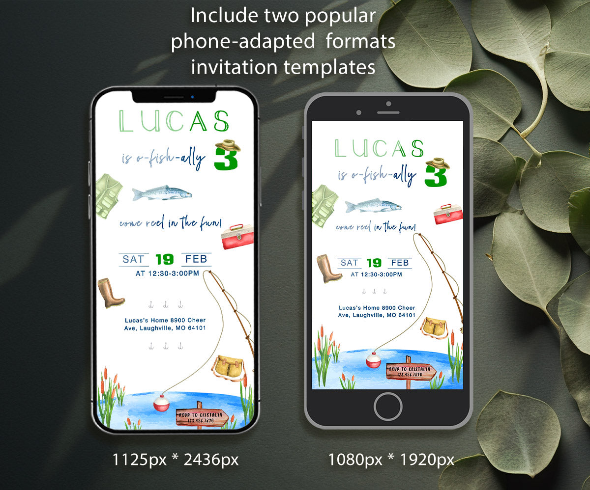 Fishing O-Fish-Ally customizable invitation template | Share or Print | SS477