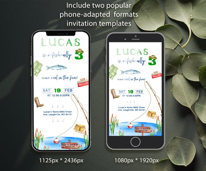 Fishing O-Fish-Ally customizable invitation template | Share or Print | SS477