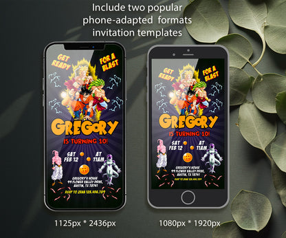 Dragon Ball Z Anime customizable invitation template | Share or Print | boy | LS891