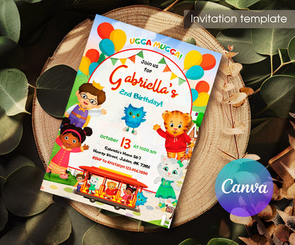 Daniel Tiger's Neighborhood customizable invitation template | Share or Print | KX153