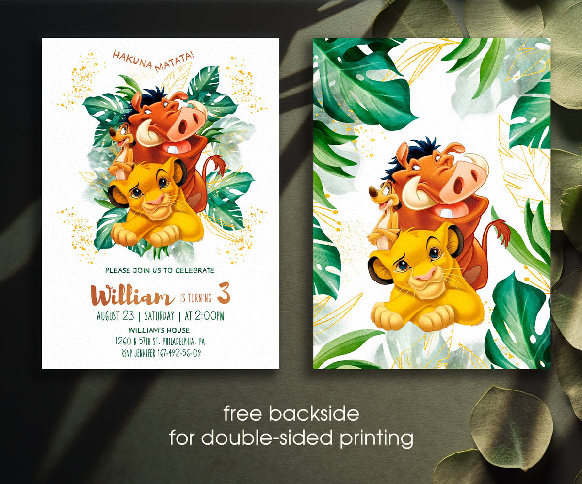 Lion King Simba customizable invitation template | Share or Print | DM066