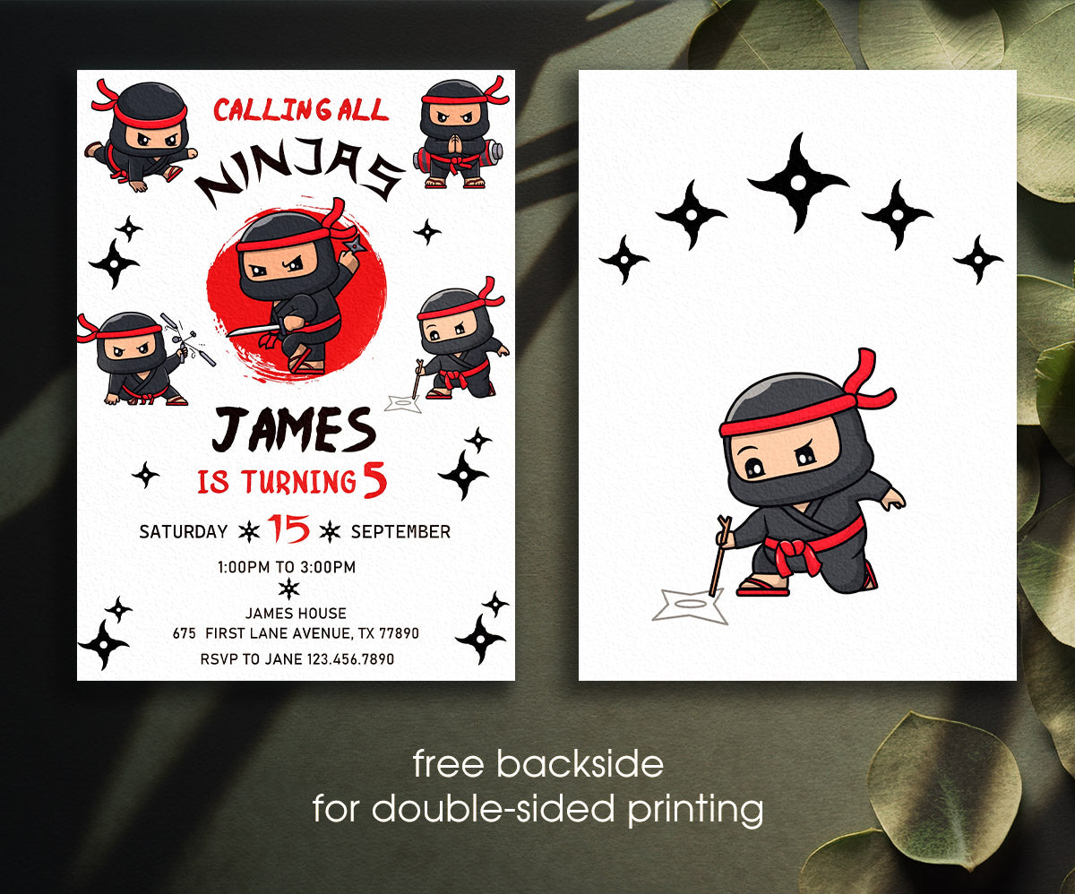 Ninja Kidz TV customizable invitation template | Share or Print | WG993