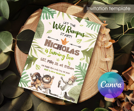 Where The Wild Things Are Maurice Sendak customizable invitation template | Share or Print | AP605
