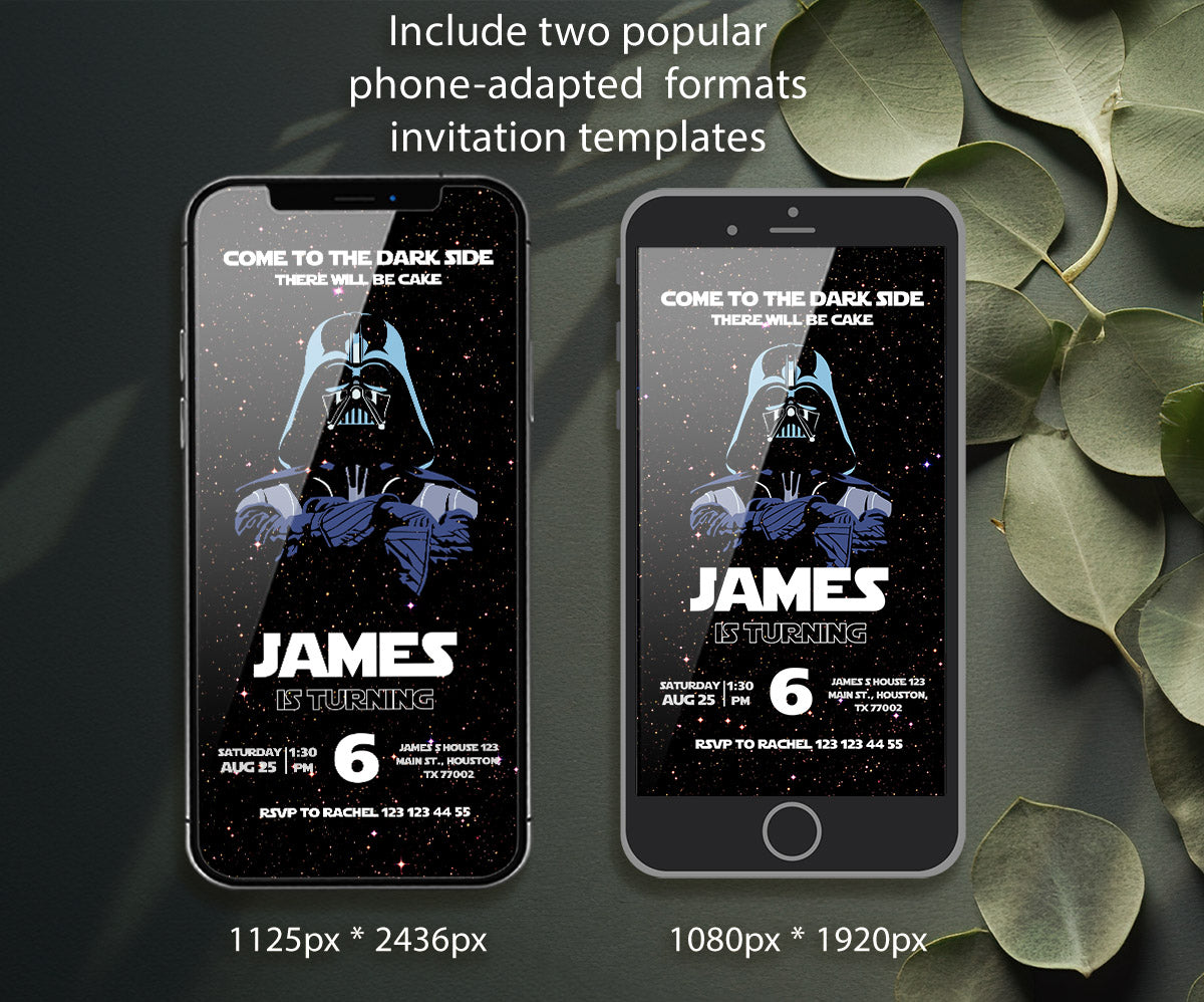 Star Wars Darth Vader customizable invitation template | Share or Print | boy | ES506