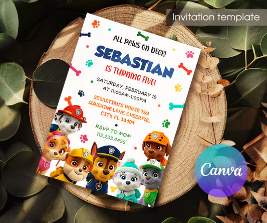 PAW Patrol customizable invitation template | Share or Print | QQ624