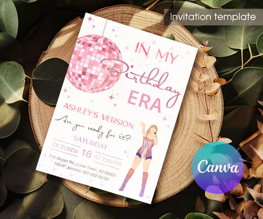 Taylor Swift Eras Tour customizable invitation template | Share or Print | girl | RE439