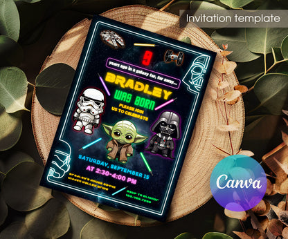 Star Wars Darth Vader customizable invitation template | Share or Print | boy | YB076