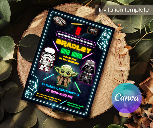 Star Wars Darth Vader customizable invitation template | Share or Print | boy | YB076