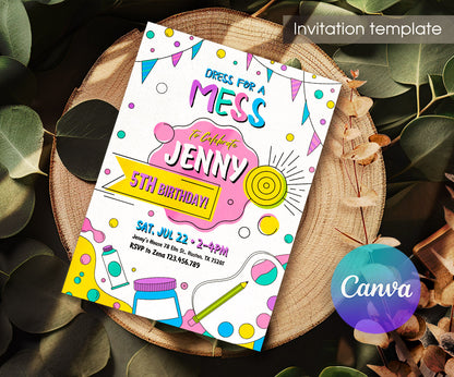 Art Party customizable invitation template | Share or Print | girl | PI739