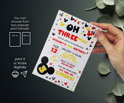 Mickey Mouse and Friends customizable invitation template | Share or Print | EO645