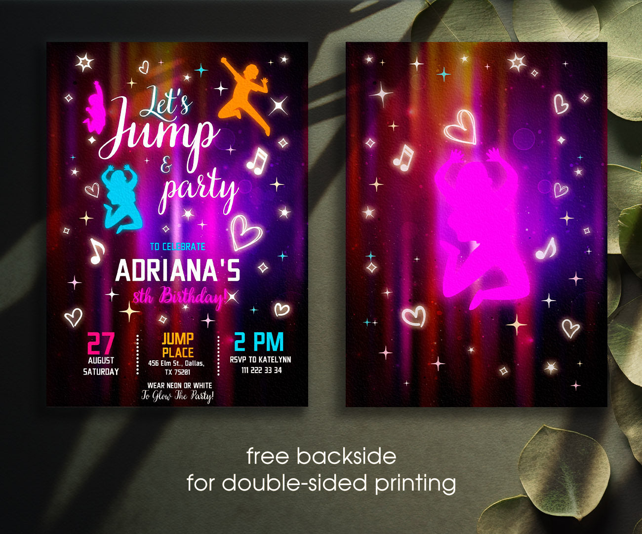 Trampoline Jump Party customizable invitation template | Share or Print | ZG224