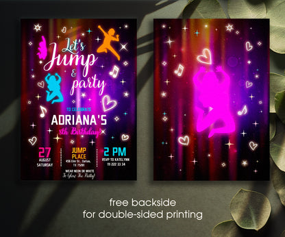 Trampoline Jump Party customizable invitation template | Share or Print | ZG224