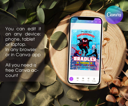 Spider Man Across the Spider-Verse customizable invitation template | Share or Print | boy | GV699
