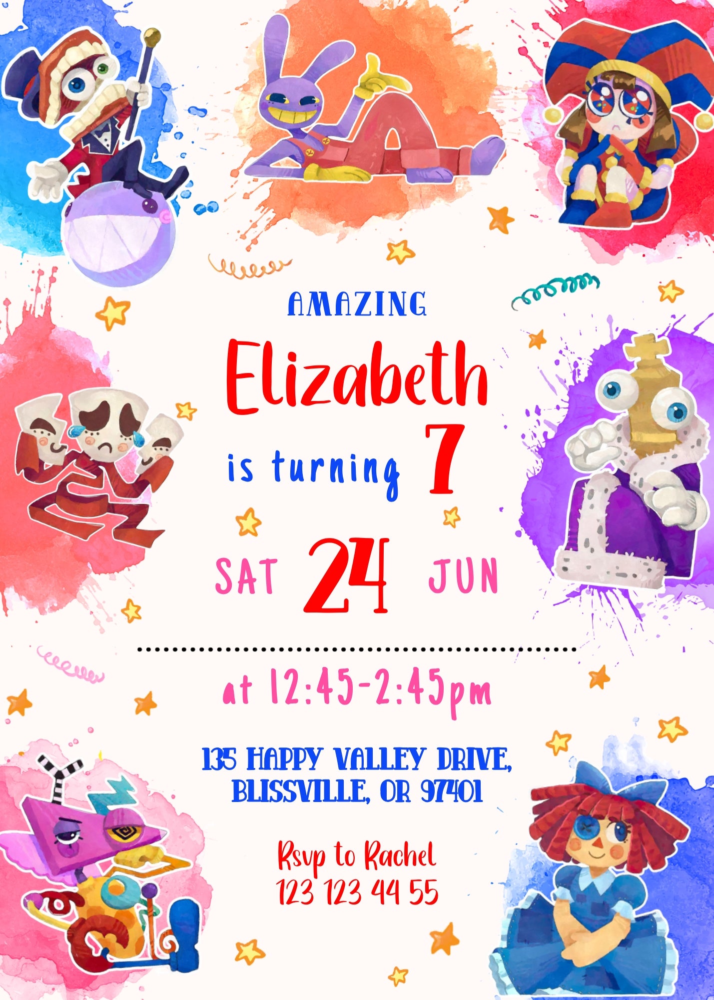 The Amazing Digital Circus customizable invitation template | Share or Print | JN442