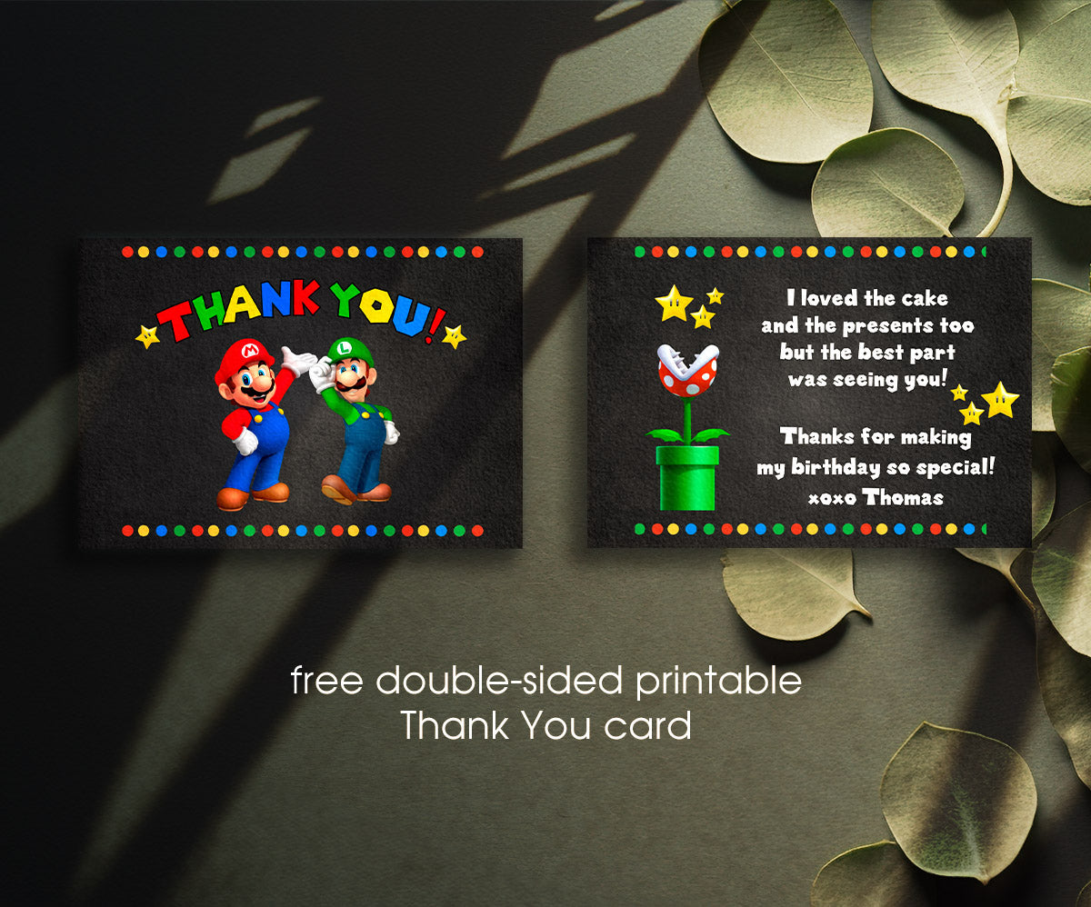 Super Mario Bros customizable invitation template | Share or Print | ZF677
