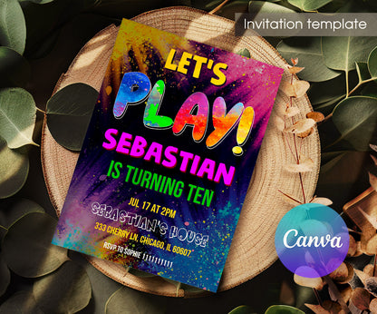 Play Party Gamer customizable invitation template | Share or Print | YC918