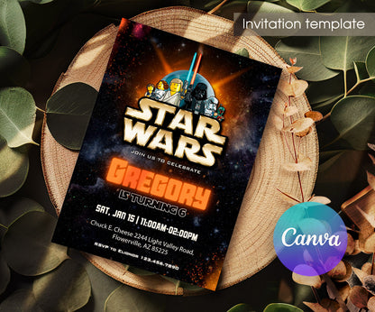 Star Wars Darth Vader Lego Minifigures customizable invitation template | Share or Print | GT761