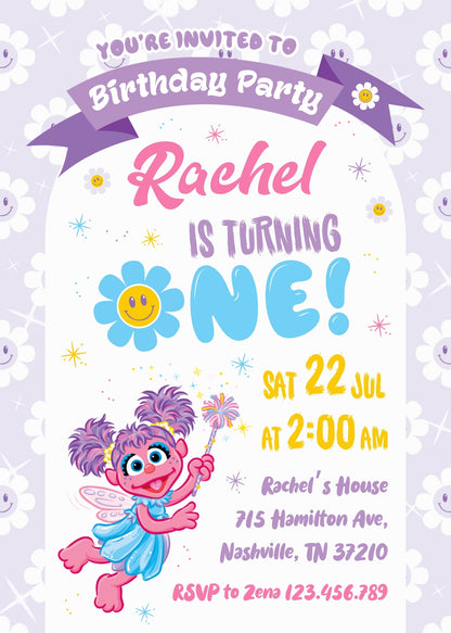 Sesame Street Abby Cadabby customizable invitation template | Share or Print | girl | KN120