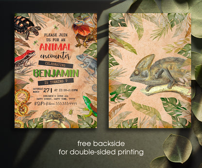 Reptile Lizard Snake customizable invitation template | Share or Print | YW761