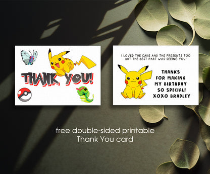 Pokemon Pikachu customizable invitation template | Share or Print | KC049